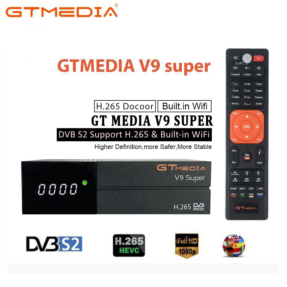 H.265 Full 1080P DVB-S2 GT media V9 Super With CCcam Cline Spain Satellite  TV Receiver Same As GTmedia V8 Nova Freesat V9Super - Price history &  Review